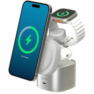 Alogic PowerPod 4-in-1 Qi2 Fast Wireless Charging Stand - For USB Type-C Device, Notebook, Earbud, AirPod, iPhone, Smartph