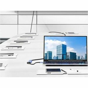 Vention TGE USB Type C Docking Station for Flash Drive - Charging Capability - Blue - Portable - 4K, 4K @30Hz, HD - 3840 x