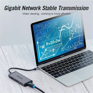 Vention CNDHB USB Type C Docking Station for TV, MacBook - Charging Capability - Memory Card Reader - SD - Portable - 4K U