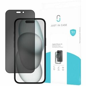 Just in Case 9H Tempered Glass Screen Protector for iPhone 15 - Black - 1 Pack - For OLED Smartphone - Scratch Resistant, 