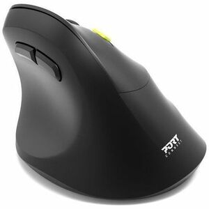 Port Connect ERGO Mouse - Bluetooth/Radio Frequency - USB Type A, USB Type C - Optical - 5 Button(s) - Black - Wireless - 