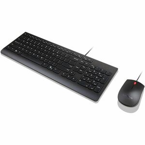 Lenovo Essential Keyboard & Mouse - English (UK) - USB Type A Membrane Cable Keyboard - Keyboard/Keypad Color: Black - USB