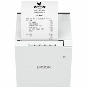 Epson TM-M30IIIWL (156) Kitchen, Kiosk Direct Thermal Printer - Receipt Print - USB - Bluetooth - Wireless LAN - EU - Whit