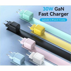 Vention 30 W AC Adapter - Universal Adapter - 1 USB Type-C - For iPhone, iPad Air - Europe - 120 V AC, 230 V AC Input - 5 