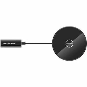 Vention FGABAG Induction Charger - Black - Box - For iPhone, Qi-enabled Device - Input connectors: USB - Heat-free Chargin