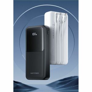 Vention FHP Power Bank - White - For Smartphone, iPhone - 20000 mAh - 3 A, 2.22 A, 1.67 A, 2 A, 2.25 A, 1.50 A, 2.40 A - 5