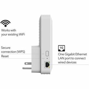Netgear EAX17 Dual Band Wi-Fi 6 IEEE 802.11 a/b/g/n/ac/ax/i 3 Gbit/s Wireless Range Extender - 2.40 GHz, 5 GHz - 3 x Inter