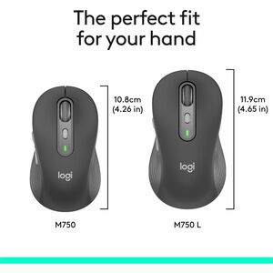 Logitech Signature Plus M750 L Wireless Mouse - For Large Sized Hands, SmartWheel Scrolling, Bluetooth Connectivity, Multi
