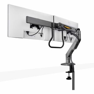 StarTech Desk Mount Dual Monitor Arm w/Crossbar, Up To 27" Display, VESA 75x75/100x100, Max 33lb/15kg, C-Clamp, Mechanical