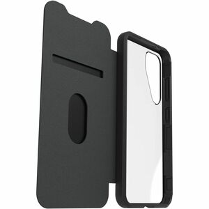 Sacoche de transport OtterBox React - Folio Style Samsung Galaxy S25 Smartphone - Black Crystal (Transparent/Noir) - Résis