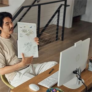 HP 24-cr0000 24-cr053wcn 一体机 - Intel Core i5 第13代 i5-1334U - 16 GB - 512 GB SSD - 60.5 cm (23.8") Full HD - 台式机 - 贝壳白 - In