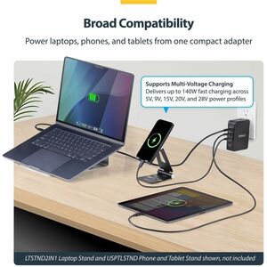 StarTech.com 140W USB-C-Wandladegerät, 3x USB-C/1x USB-A, PD 3.1 Internationaler GaN-Ladegerät/Netzteil für MacBook/Dell X