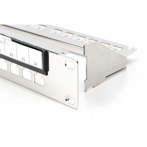 Digitus 24 Anschluss/AnschlüssePatch Panel - Schwarz - 1U Hoch - Rackmount, Schrankmontierbar