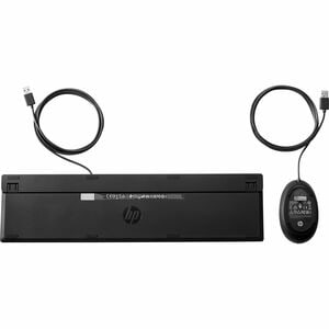 HP Wired Desktop 320MK Keyboard & Mouse - English (UK) - USB Type A Plunger Cable Keyboard - Keyboard/Keypad Color: Black 
