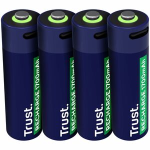 Trust Battery - 4Pack - For Household - Battery Rechargeable - AA - 1700 mAh Shelf Life
