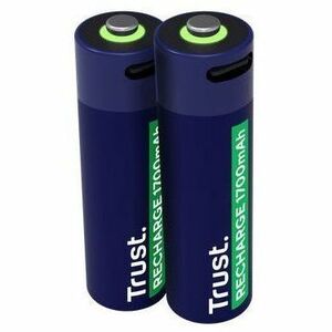 Trust Battery - Lithium Ion (Li-Ion) - 2Pack - Battery Rechargeable - AA - 1.5 V - 1700 mAh Shelf Life