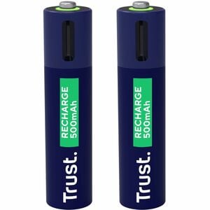 Trust Battery - 2Pack - Battery Rechargeable - AAA - 500 mAh Shelf Life