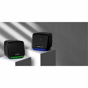 Bocinas Acteck para Computo Elant Cube AS430 / 3.5 mm + USB / 6 W / Sonido Estereo 2.0 / RGB / Advanced Negro
