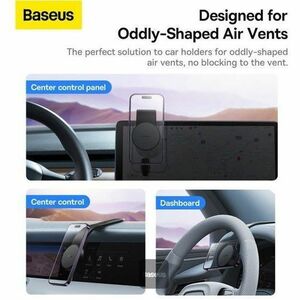 Supporto per smartphone Baseus C02 - Paesaggio, Ritratto - Nickel, Titanio - Rotazione a 360°, Chiusura in velcro, Magneti