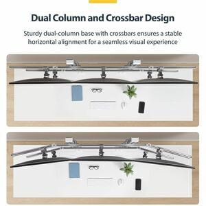 StarTech Six-Monitor Desk Mount with Crossbar, Up To 32-inch Computer Screens, Max 17.6lb (8kg) each, Dual Column, C-clamp