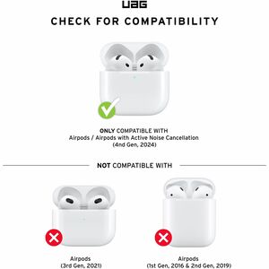 Urban Armor Gear Scout Rugged Charging Case Apple AirPods 4 - Olive Drab - Shock Absorbing, Drop Resistant, Anti-slip, Imp