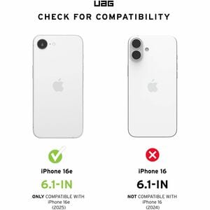 Urban Armor Gear Glass Tempered Glass Screen Protector for Apple iPhone 16e - Clear - For 15.5 cm (6.1") OLED iPhone 16e -