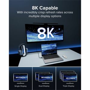 Plugable Thunderbolt 5 Cable with 80Gbps and 240W Charging - Thunderbolt Certified | Up to 120Gbps Bandwidth Boost - Compa