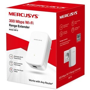 Range extender wireless Mercusys ME10 - Mono banda - IEEE 802.11b/g/n - 300 Mbit/s - 2,40 GHz - 1 x Rete (RJ-45) - Fast Et