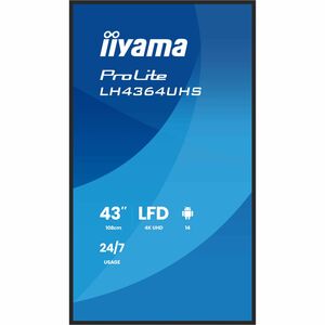 LCD Ecrans à affichages dynamiques iiyama ProLite LH4364UHS-B1AG 1092,20 mm - 24 Heures/7 Jours Operation - Vertical Align