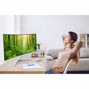 Monitor LED Asus VU34WCIP-W 863,6 mm (34") Class UW-QHD Schermo curvo - 21:9 - Bianco - 86,4 cm (34") Viewable - Vertical 