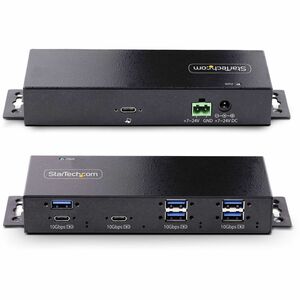 StarTech.com 7-Port Industrial USB 10Gbps Hub with Power Adapter, Mountable, 5x USB-A and 2x USB-C Downstream Ports, ESD P