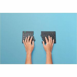 R-Go Split Break Tastatur - Kabel Konnektivität - USB-Typ C Schnittstelle - Englisch (US) - QWERTY Layout - Schwarz - Sche