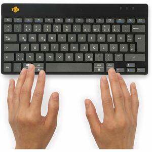 R-Go Compact Break Tastatur - Kabellos Konnektivität - USB-Typ C Schnittstelle - Deutsch - QWERTZ Layout - Schwarz - Scher