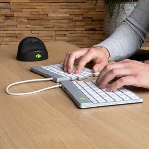 R-Go Split Break Tastatur - Kabellos Konnektivität - USB-Typ C Schnittstelle - Deutsch - QWERTZ Layout - Weiß - Schere Key