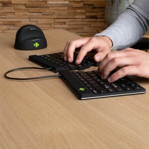 R-Go Split Break Tastatur - Kabellos Konnektivität - USB-Typ C Schnittstelle - Englisch (US) - QWERTY Layout - Schwarz - S