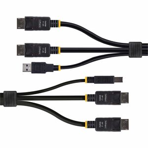 StarTech.com 6ft (1.8m) Dual-DisplayPort and USB 5Gbps KVM Cable, 4K 60Hz, Universally Compatible Combo Cable for KVM Swit