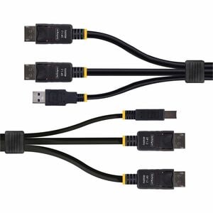 StarTech.com 6ft (1.8m) Dual-DisplayPort and USB 5Gbps KVM Cable, 4K 60Hz, Universally Compatible Combo Cable for KVM Swit