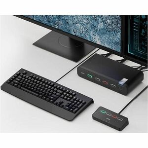 Belkin Universal DisplayPort Secure KVM, 4-Port Dual Head with CAC - 4K - 11 x USB - 10 x DisplayPort - TAA Compliant