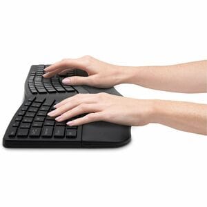 Kensington Pro Fit Ergo Keyboard - Wireless Connectivity - USB Type A Interface - English (UK) - Black - Bluetooth/RF - 4.