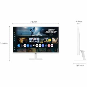 Moniteur LED intelligent Samsung S32FM703UU 32"" Classe 4K UHD - 16:9 - Blanc - 81,3 cm (32"") Viewable - LED Rétroéclaira