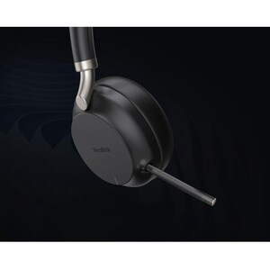 TEAMS CERTIFIED DUAL EAR OVER-THE-HEAD HEADSET COLOR: BLACK BUSYLIGHT ON HEADSET LEATHER EAR CUSHIONS SUPPORT WIRELESS CHA
