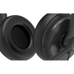YEALINK YHS34 DUAL HEADSET FOR YEALINK IP PHONE. RJ9 HEADSET JACK HEARING PROTECTION LEATHER EAR CUSHIONS. REPLACING YHS33