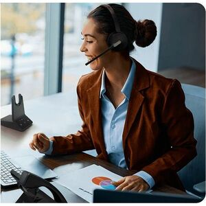 Yealink WH64 Wireless Over-the-head, On-ear Stereo Headset - Black - Microsoft Teams Certification - Binaural - Supra-aura