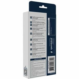 Adattatore Gigabit Ethernet - Gembird - USB 3.0 - 5 Gbit/s Velocità di trasferimento dati - Realtek RTL8153 - 1 Porta(e) -