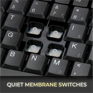 Adesso EasyTouch AKB-110B Keyboard - Compact - Cable Connectivity - USB Interface - English, French - Black - Membrane Key