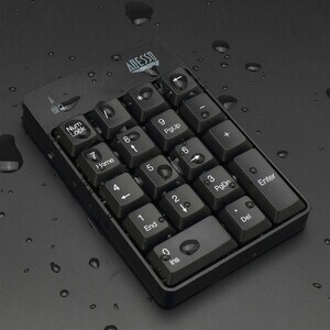 Adesso WKB-6010UB Keypad - Wireless Connectivity - USB Interface - English (US) - Black - Membrane Keyswitch - RF - 9.14 m