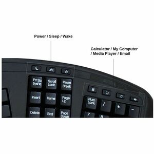 Adesso Tru-Form AKB-450UB Keyboard - Cable Connectivity - USB Interface - TouchPad - English (US) - Black - Membrane Keysw