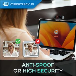 Adesso CyberTrack F1 Webcam - 2.1 Megapixel - 30 fps - USB 2.0 - 1 Each - 1920 x 1080 Video - CMOS Sensor - Fixed Focus - 
