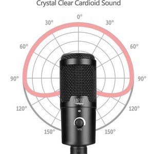 Adesso M4 Wired Condenser Microphone for Video Conferencing, Live Streaming, Meeting Room - 100 Hz to 18 kHz - 680 Ohm -42