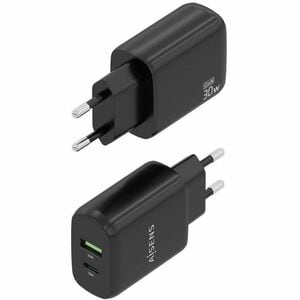 CARGADOR GAN 30W 1XUSB-C PD3.0 QC4.0 1XUSB-A QC3.0 NEGRO